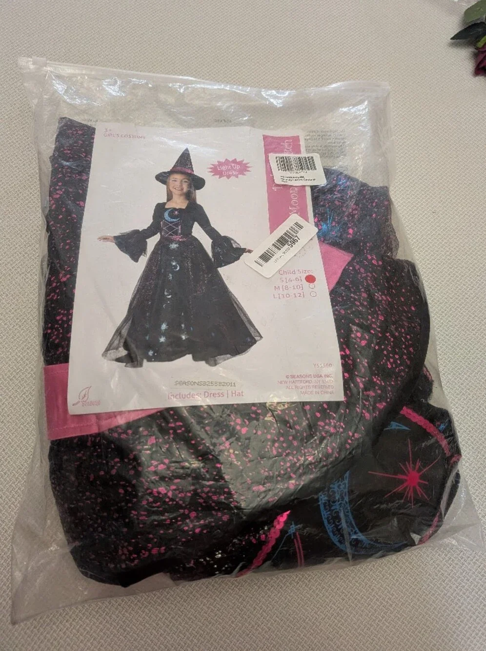 Girls Light Up Deluxe Moonlight Witch Costume (S(4-6)